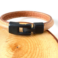 Neutral Bangle Bracelet - Tan/Black Toggle