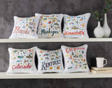 California Embroidered Pillow by Angela Staehling