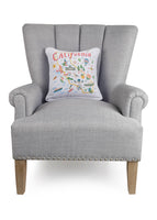 California Embroidered Pillow by Angela Staehling