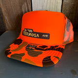 Hermosa Beach HERMOSA AVE High Crown Trucker Hat - Neon Orange Hunters Camo