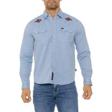 Crosscut Snapshirt : Long Sleeve Shirt :: Diamantes