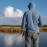 THE BLUE HOLE BRIDGE || Regular Fit Performance Hoodie - Slate Blue