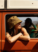 Hermosa Beach ARE YOU ESTABLISHED? Vintage Washed Bucket Hat - Scout Brown