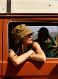 Hermosa Beach ARE YOU ESTABLISHED? Vintage Washed Bucket Hat - Scout Brown