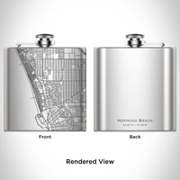 Hermosa Beach Map Hip Flask in Stainless Steel