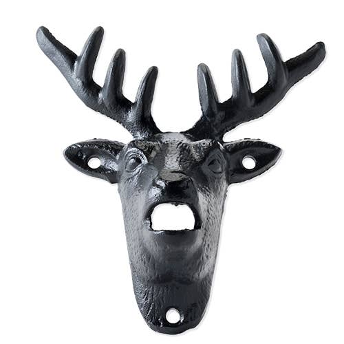 GET BUCK WILD :: Cast Iron Wall Mounted Deer Bottle Opener