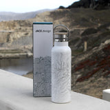 Hermosa Beach Map 20 oz Bottle with Bamboo Top in Matte White