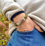 Push Clasp Heavy Leather Bracelet: Men