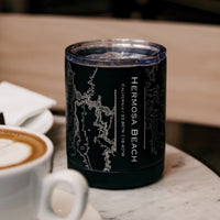 Hermosa Beach Map 10 oz Insulated Cup in Matte Black