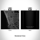 Hermosa Beach Map Hip Flask in Matte Black