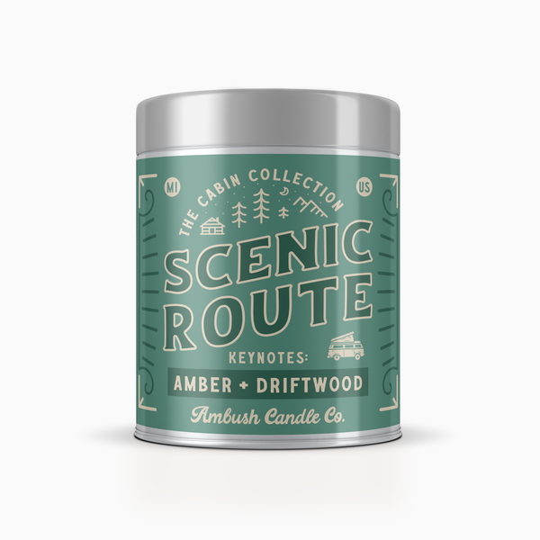 Scenic Route | Amber + Driftwood 14oz Soy Candle