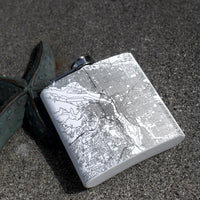 Hermosa Beach Map Hip Flask in Matte White