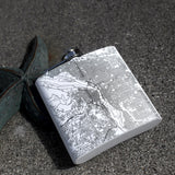 Hermosa Beach Map Hip Flask in Matte White