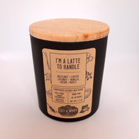 I'm A Latte To Handle | Hazelnut Coffee Wood Wick Candle | Coffee Candle | Crackling Candle | Coconut Wax Candle | Jar Candle || 7.3 oz
