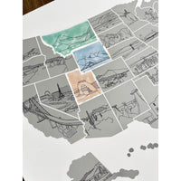 Illustrated US Scratch Off Map
