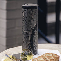 Hermosa Beach Map 17oz Tumbler in Matte Black
