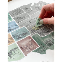 Illustrated US Scratch Off Map