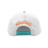 POPPY TWO TONE SHORT BRIM SNAPBACK HAT - Bone/Teal