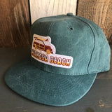 Hermosa Beach WOODIE 6 Panel Mid Profile Baseball Cap - Dark Green