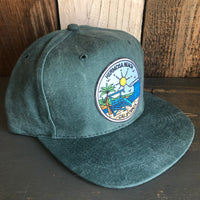 Hermosa Beach SHOREFRONT 6 Panel Mid Profile Baseball Cap - Dark Green