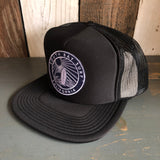 SOUTH BAY SURF (Navy Colored Patch) Trucker Hat - Black (Flat Brim)