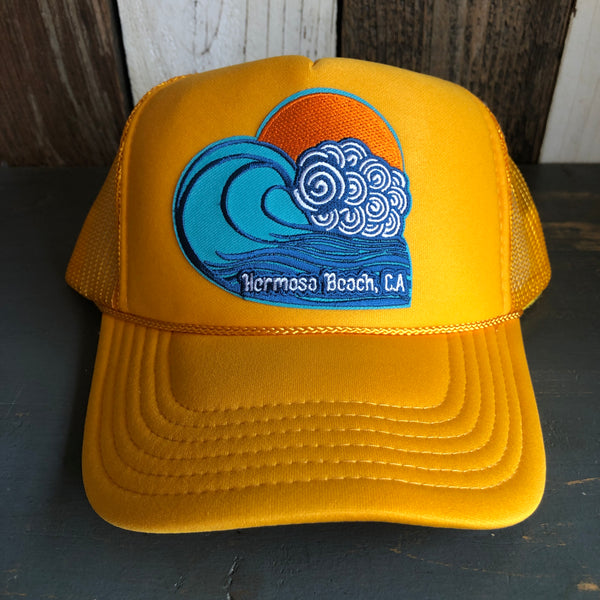 Hermosa Beach TUBULAR Mid Crown Trucker Hat - Gold
