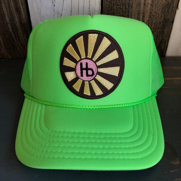 Hermosa Beach SUNBEAMS Trucker Hat - Neon Green