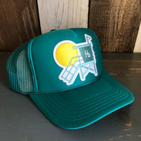 Hermosa Beach LIFEGUARD TOWER High Crown Trucker Hat - Jade Green