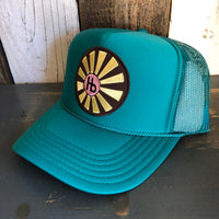 Hermosa Beach SUNBEAMS High Crown Trucker Hat - Jade Green