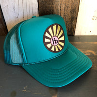 Hermosa Beach SUNBEAMS High Crown Trucker Hat - Jade Green