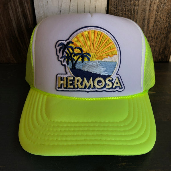 Hermosa Beach FIESTA Trucker Hat - Neon Yellow/White/Neon Yellow