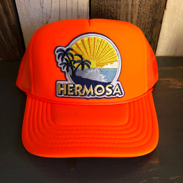 Hermosa Beach FIESTA Foam Trucker Hat - Neon Orange