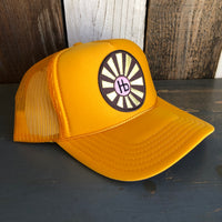 Hermosa Beach SUNBEAMS Mid Crown Trucker Hat - Gold