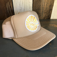 Hermosa Beach CLASSIC LOGO High Crown Trucker Hat (Khaki)
