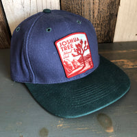 JOSHUA TREE NATIONAL PARK - 6 Panel Low Profile Baseball Cap with Adjustable Strap with Press Buckle - Navy/Dark Green