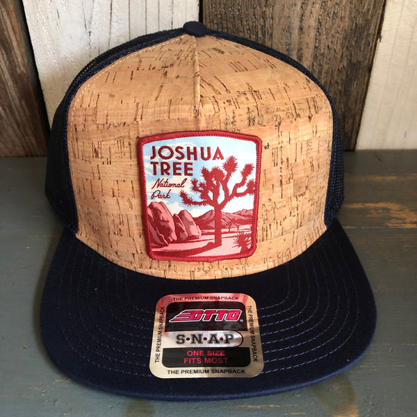 JOSHUA TREE NATIONAL PARK Premium Cork Trucker Hat (Navy Blue)