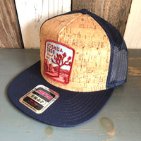 JOSHUA TREE NATIONAL PARK Premium Cork Trucker Hat (Navy Blue)