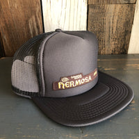 Hermosa Beach HERMOSA AVE Trucker Hat - Charcoal Grey (Flat Brim)