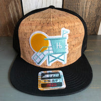 Hermosa Beach LIFEGUARD TOWER Premium Cork Trucker Hat (Black)