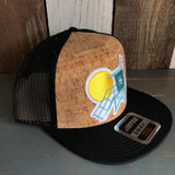 Hermosa Beach LIFEGUARD TOWER Premium Cork Trucker Hat (Black)