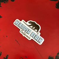 Hermosa Beach Sticker - SURFING GRIZZLY BEAR