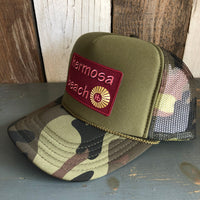 Hermosa Beach WELCOME SIGN Trucker Hat - Camouflage/Olive