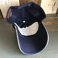Hermosa Beach WELCOME SIGN - 6 Panel Low Profile Style Dad Hat with Velcro Closure - Navy/Navy/Khaki