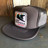 SURF HERMOSA :: OPEN DAILY Trucker Hat - Charcoal Grey (Flat Brim)