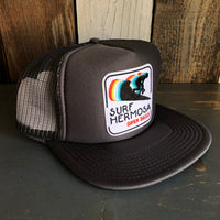 SURF HERMOSA :: OPEN DAILY Trucker Hat - Charcoal Grey (Flat Brim)