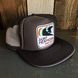 SURF HERMOSA :: OPEN DAILY Trucker Hat - Charcoal Grey (Flat Brim)