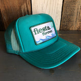 Hermosa Beach FIESTA FOREVER High Crown Trucker Hat - Jade Green