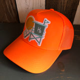 Hermosa Beach LIFEGUARD TOWER - 5 Panel Mid Profile Mesh Back Trucker Hat - Neon Orange