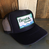 Hermosa Beach FIESTA FOREVER High Crown Trucker Hat - Navy