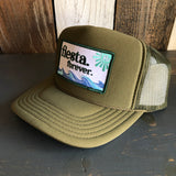 Hermosa Beach FIESTA FOREVER High Crown Trucker Hat - Olive